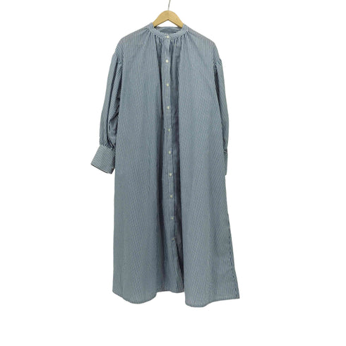 FOUND GOOD ストライプデザイン バンドカラー シャツ ワンピース レディース  S